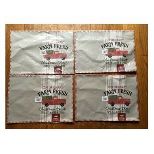 Red Pickup Truck Farmhouse Christmas Placemat Set of 4 St Nicholas Square NWT